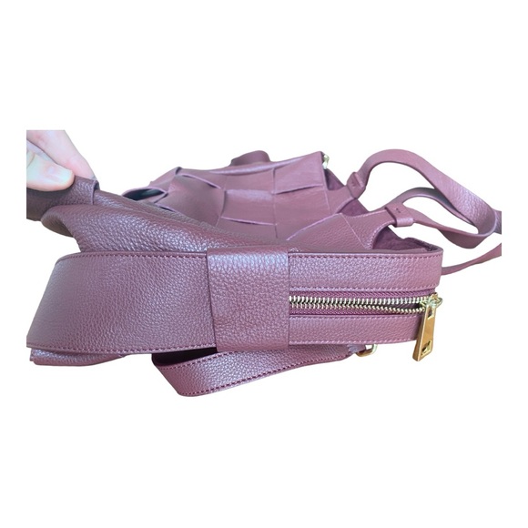 LIA NUMA Made In Italy Burgundy Leather Triple Compartment Satchel - Picture 9 of 17